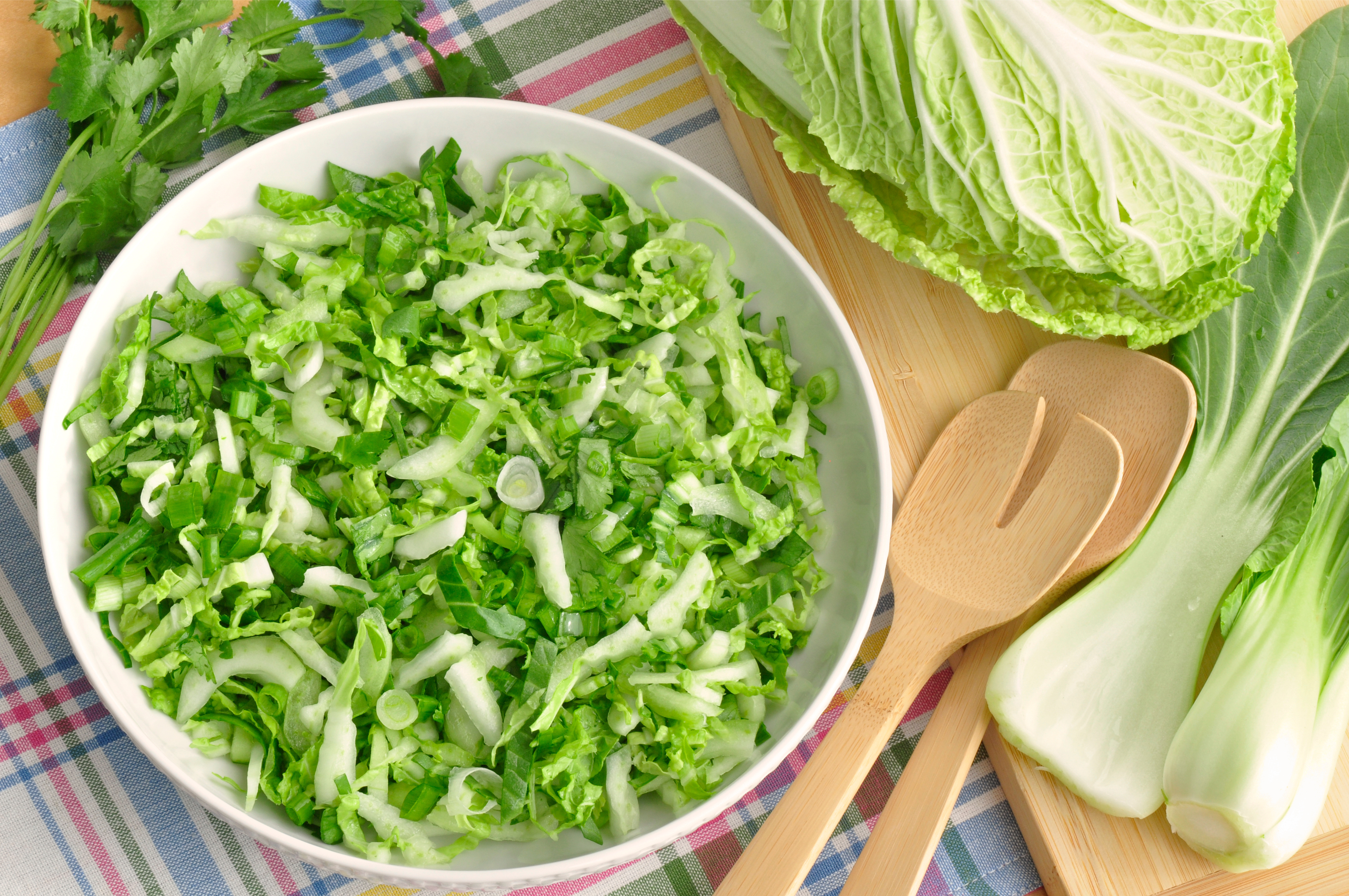 Bok Choy Salads Served on Table