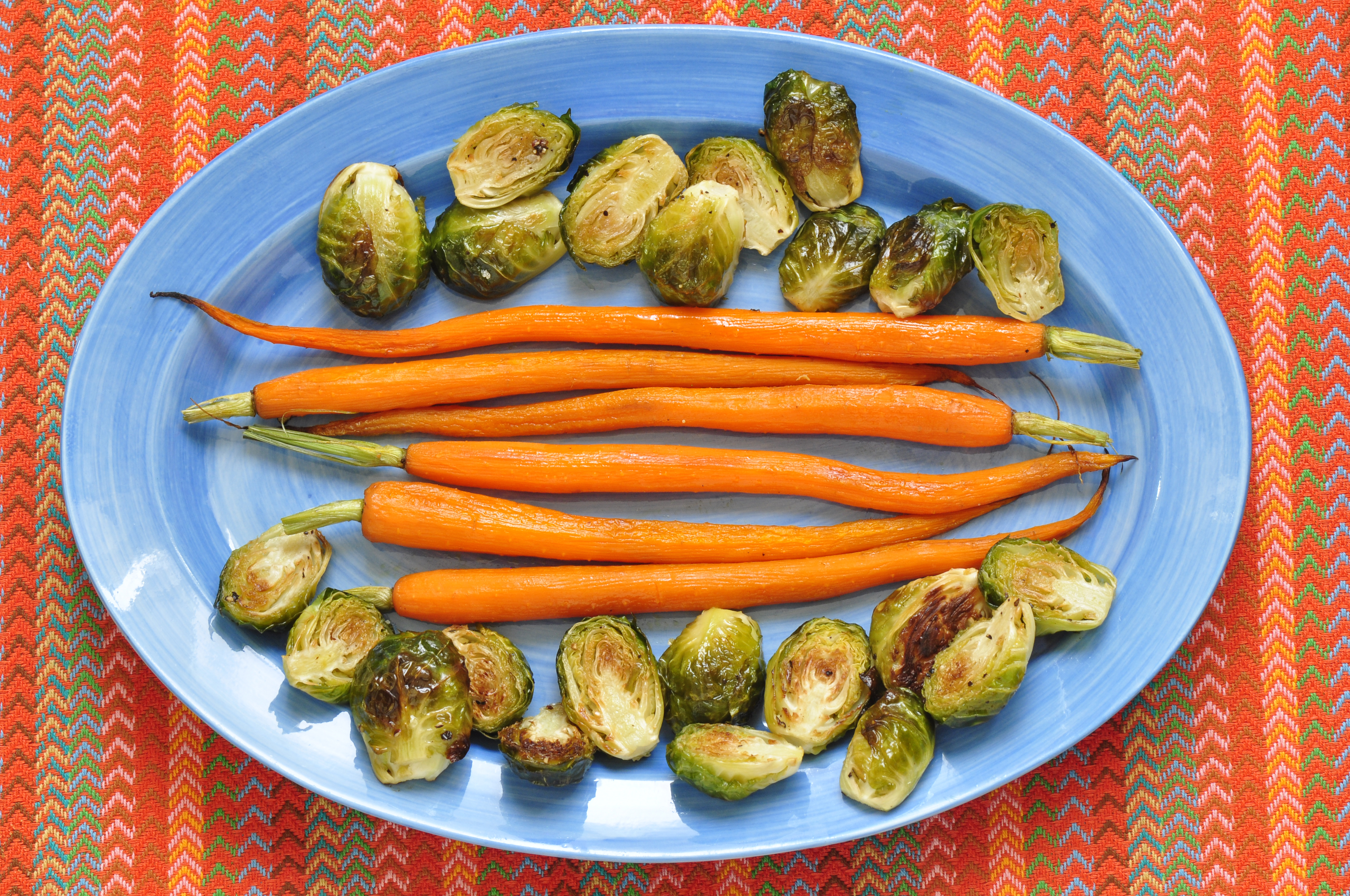 Roasted brussel sprouts and carrots