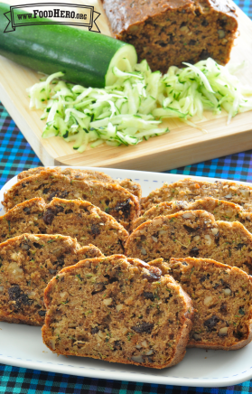 Slices of moist zucchini bread.