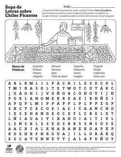 Sopa de Letras sobre Chiles Picantes