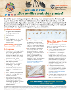 Viabilidad de la semilla y actividad de germinación