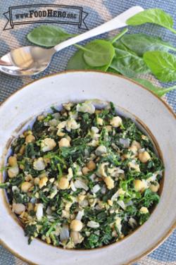 Bowl of bright green salad with beans.