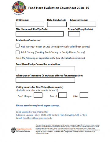 Evaluation Coversheet